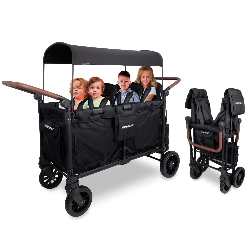 WonderFold W6 Luxe Pro wagon front view showing six-seat capacity for family outings.