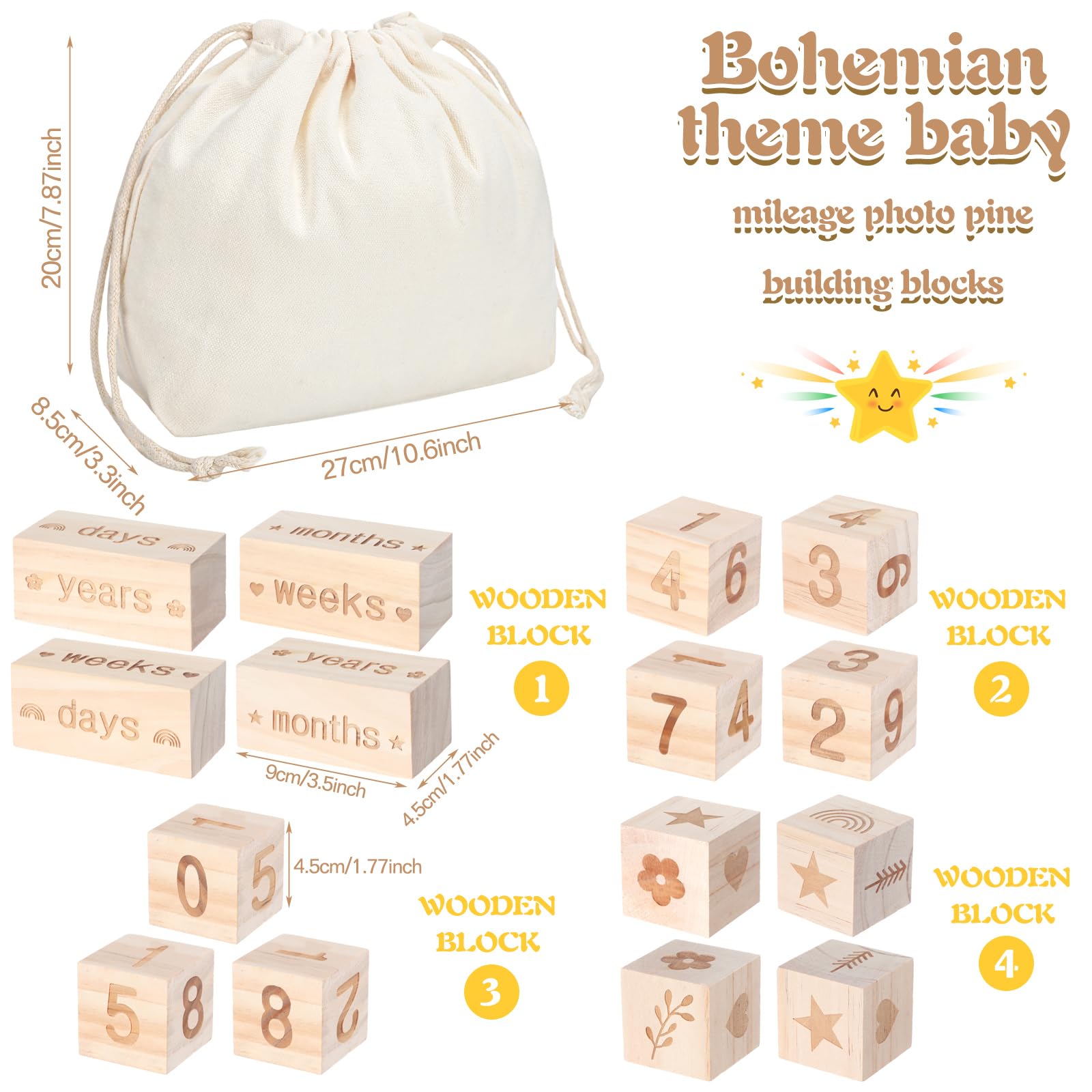 Wonderjune Boho Blocks cuboid block used for versatile milestone layouts.
