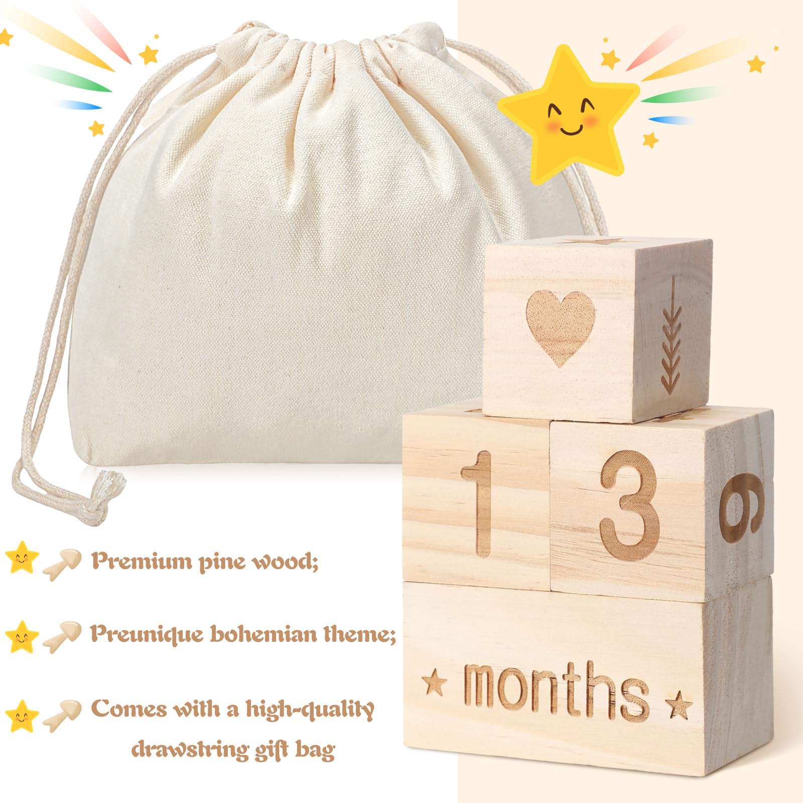 Wonderjune Boho Blocks arranged for a newborn photo session in a calm setting.
