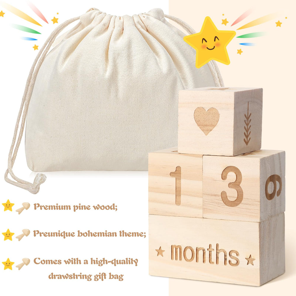 Wonderjune Boho Blocks arranged for a newborn photo session in a calm setting.