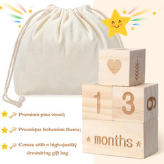 Wonderjune Boho Blocks arranged for a newborn photo session in a calm setting.