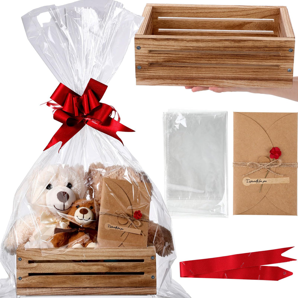 Wonderjune wooden basket assembly with screwdriver for DIY gift packaging
