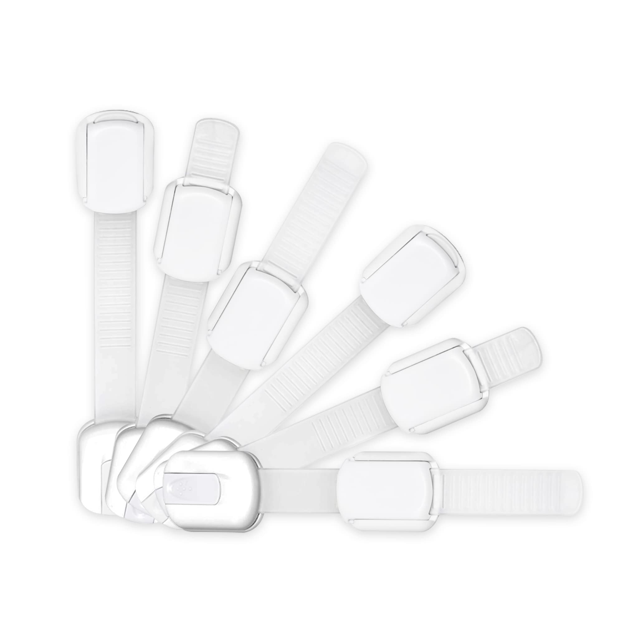 WONDERKID adjustable cabinet locks pack-6 white keeps toddlers safe during playtime.