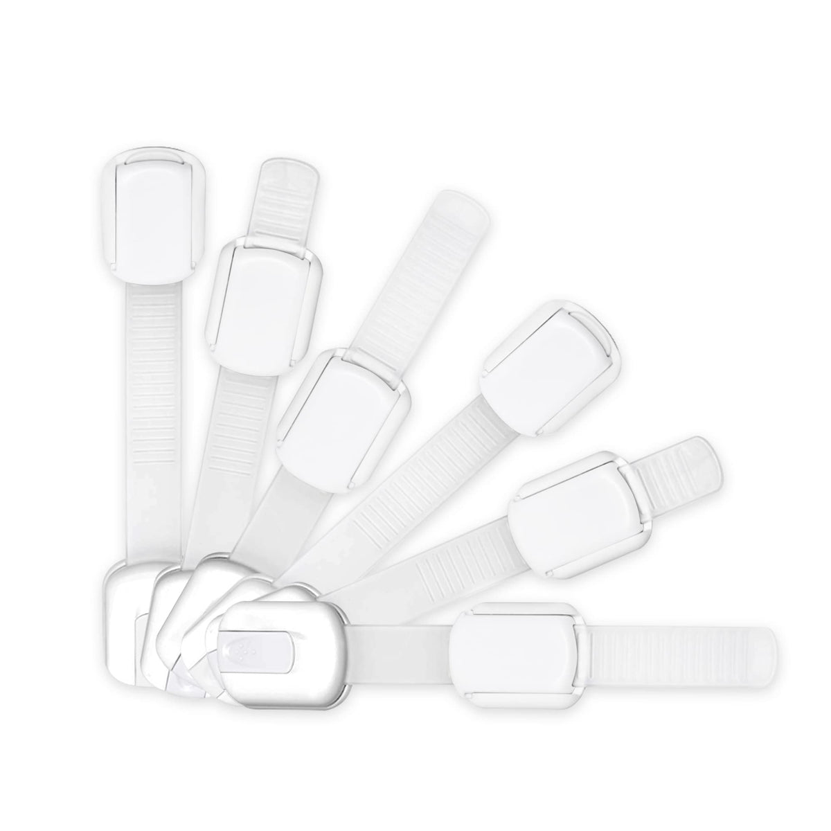 WONDERKID adjustable cabinet locks pack-6 white keeps toddlers safe during playtime.
