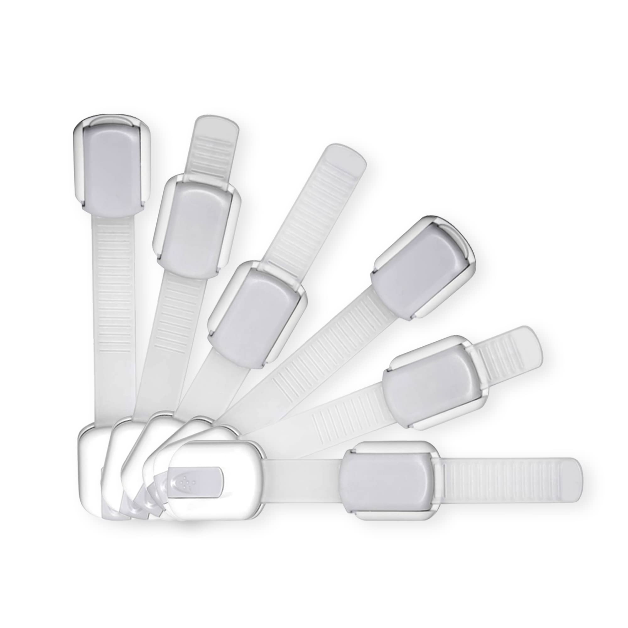 Wonderkid adjustable cabinet locks pack6 silver for safer, one-handed cabinet access.