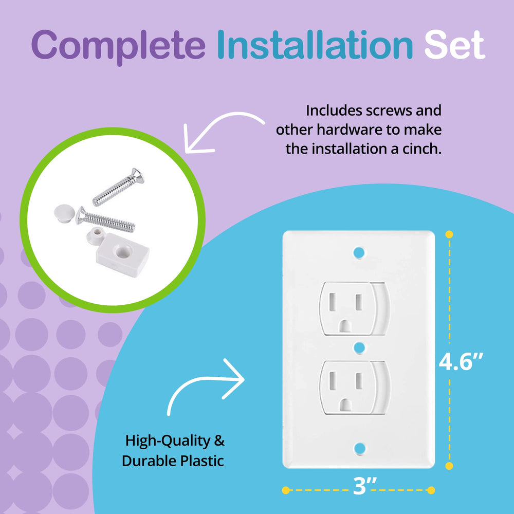 Wonderkid baby-proof outlet cover wall-mount white demonstrates discreet protection