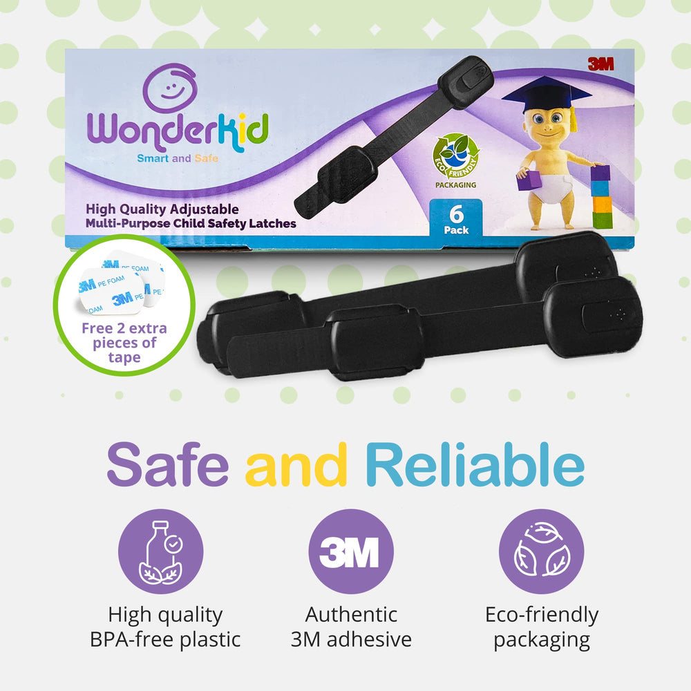 Wonderkid cabinet locks install easily on flat or curved surfaces.