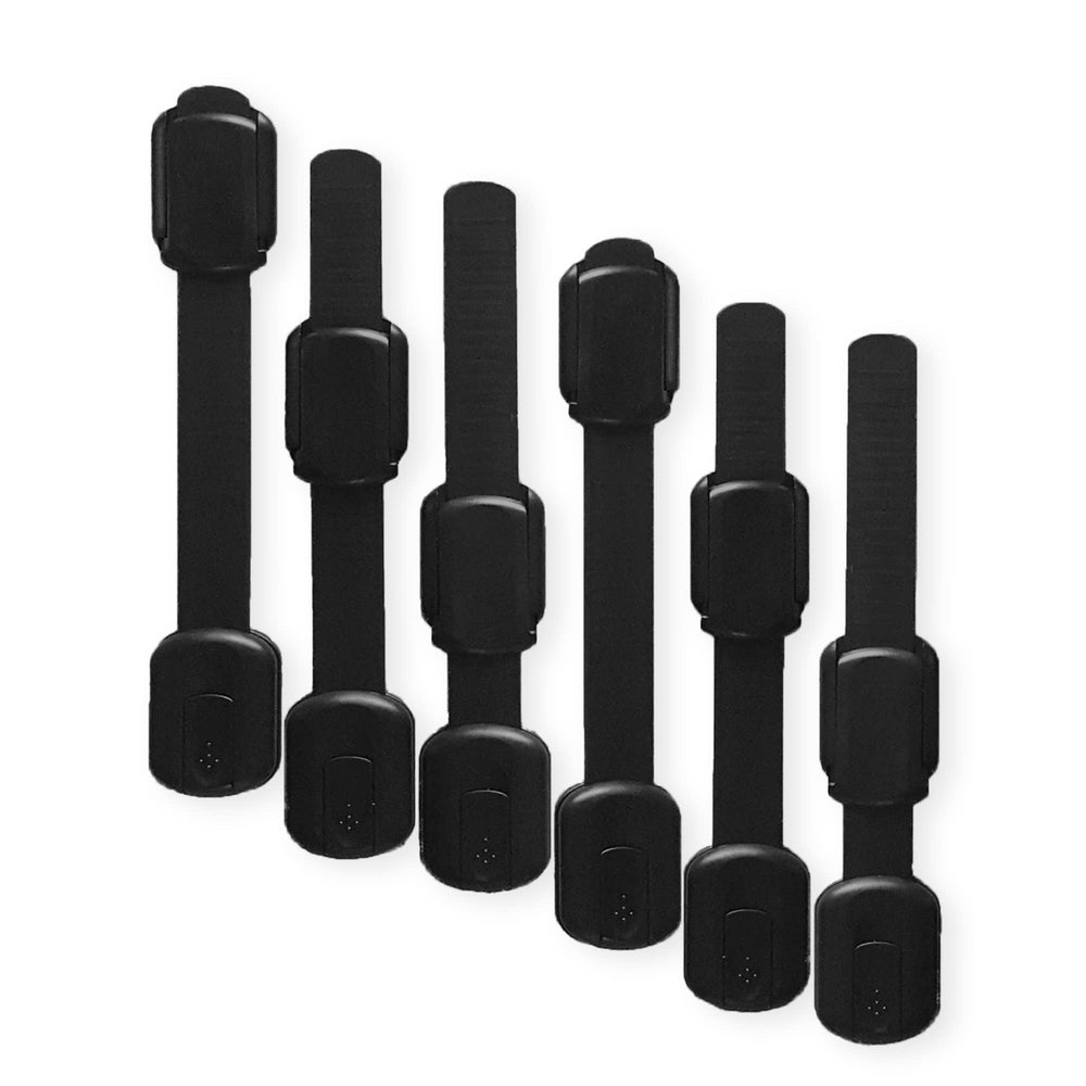 Wonderkid pack of 6 black locks provides versatile babyproofing.