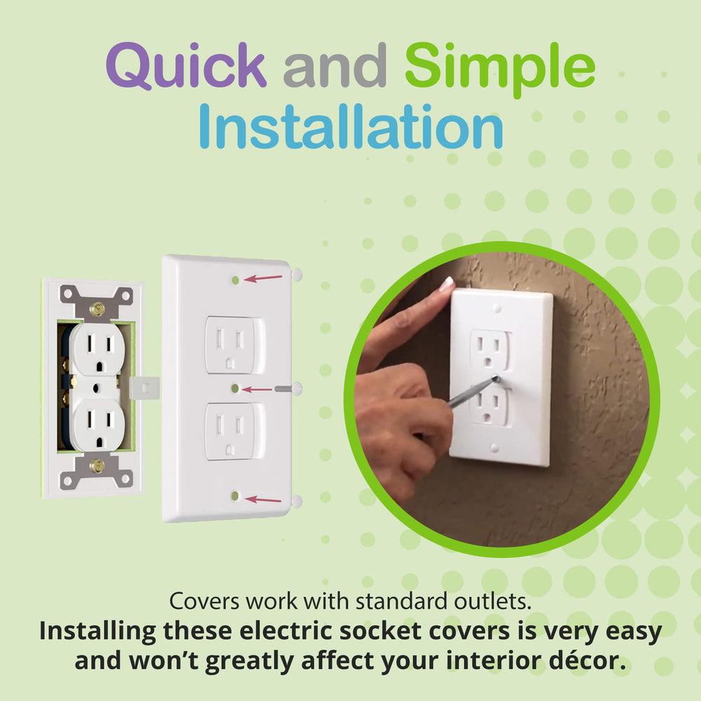Wonderkid pack4 white outlet cover close-up showing easy installation and universal fit
