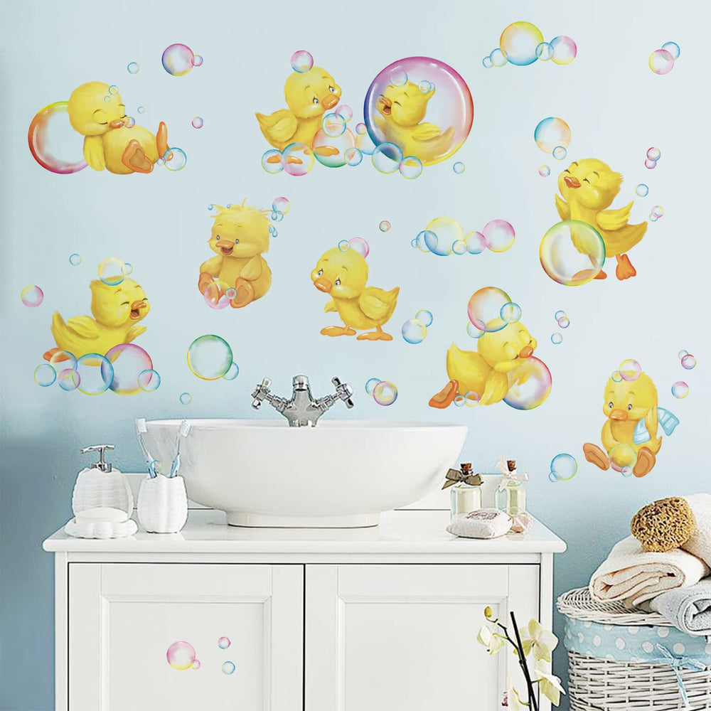 wondever yellow ducks decor for nursery walls enhances playful space