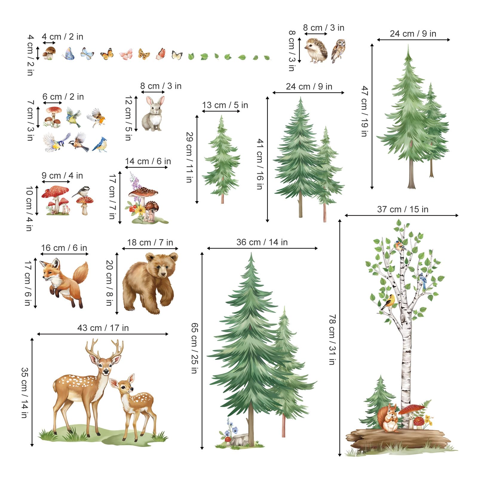 Wondever bear, deer, and fox wall art brings friendly wildlife to life.