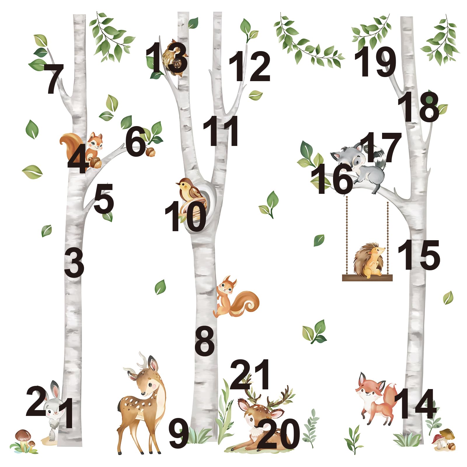 Wondever birch-tree-forest-diy-install-wall-stickers ease placement on walls.