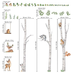 Wondever birch-tree-forest-nursery wall stickers suit baby rooms and playful spaces.