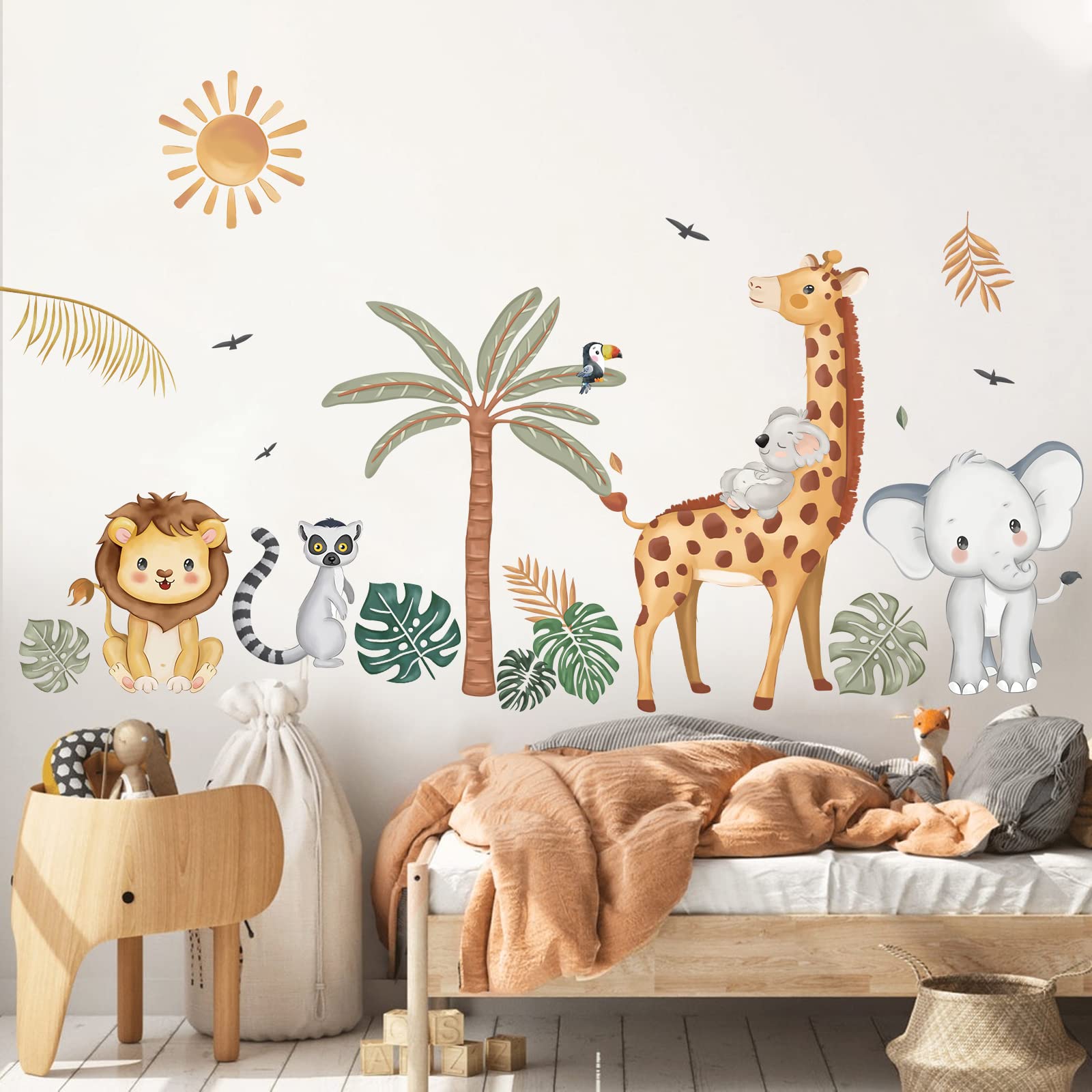 Wondever Boho Jungle giraffe wall sticker adds playfulness and quick room transformation