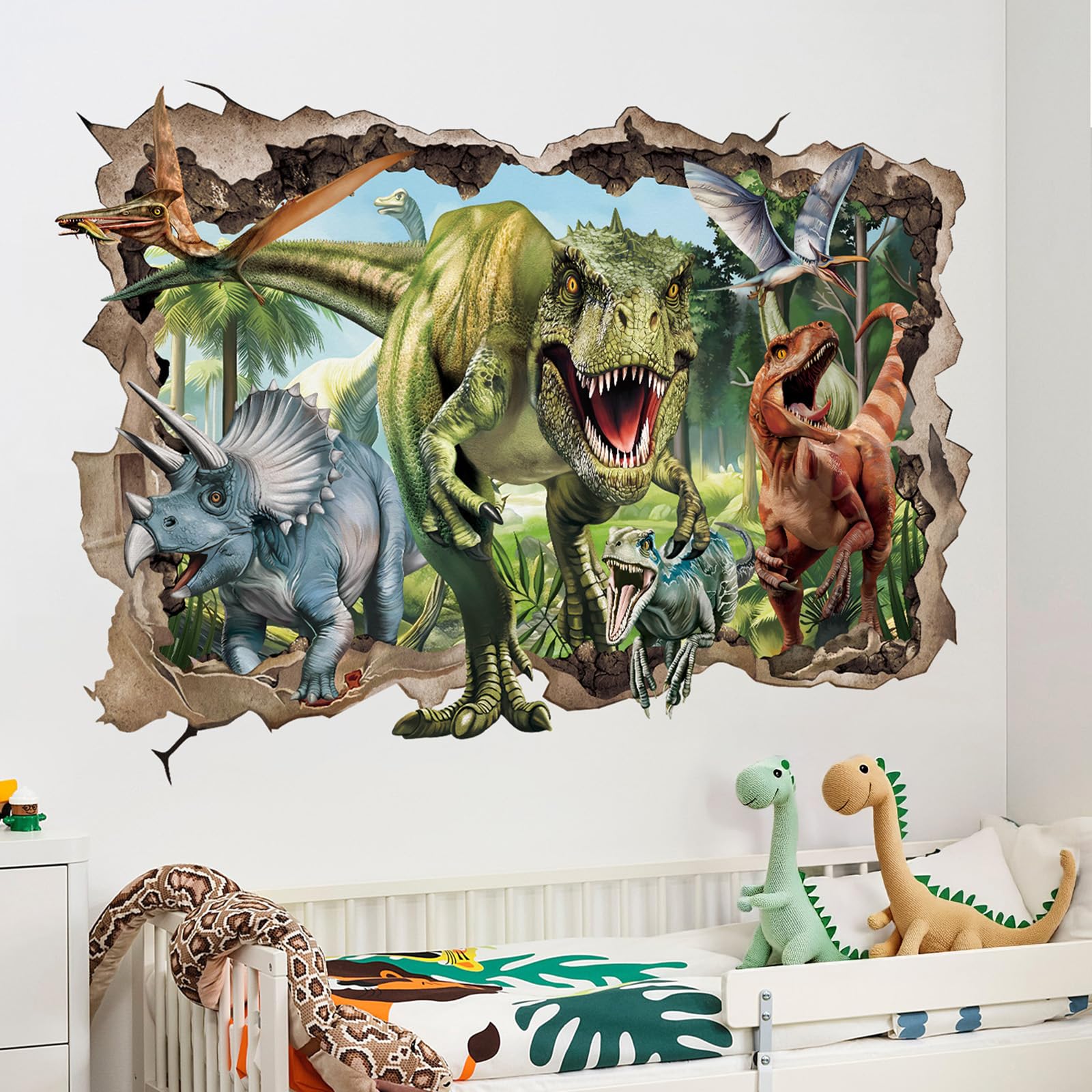 wondever break-through dino jungle decal adds adventure to nursery and play areas