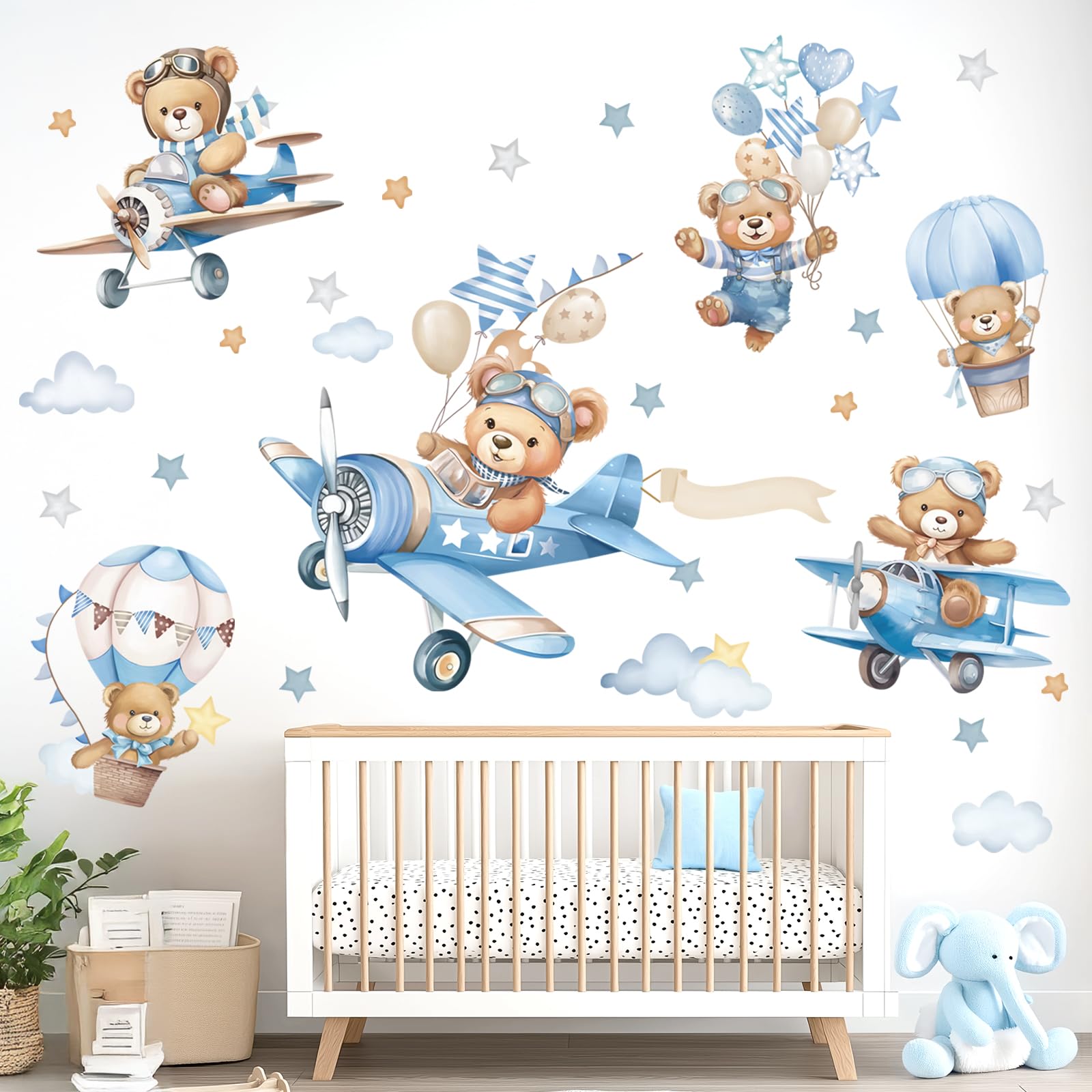 Wondever cloud wall decals soften nursery walls for a calm, playful space