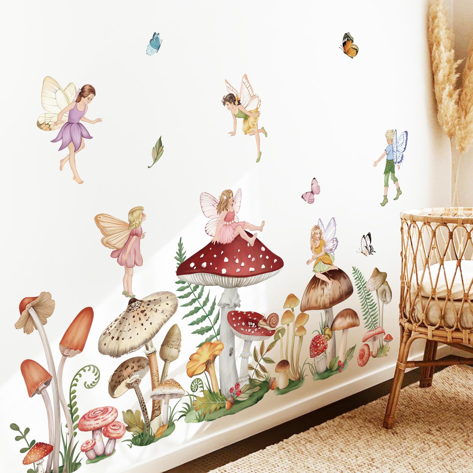 Wondever fairy butterfly wall stickers for girls' bedrooms add whimsy and color.