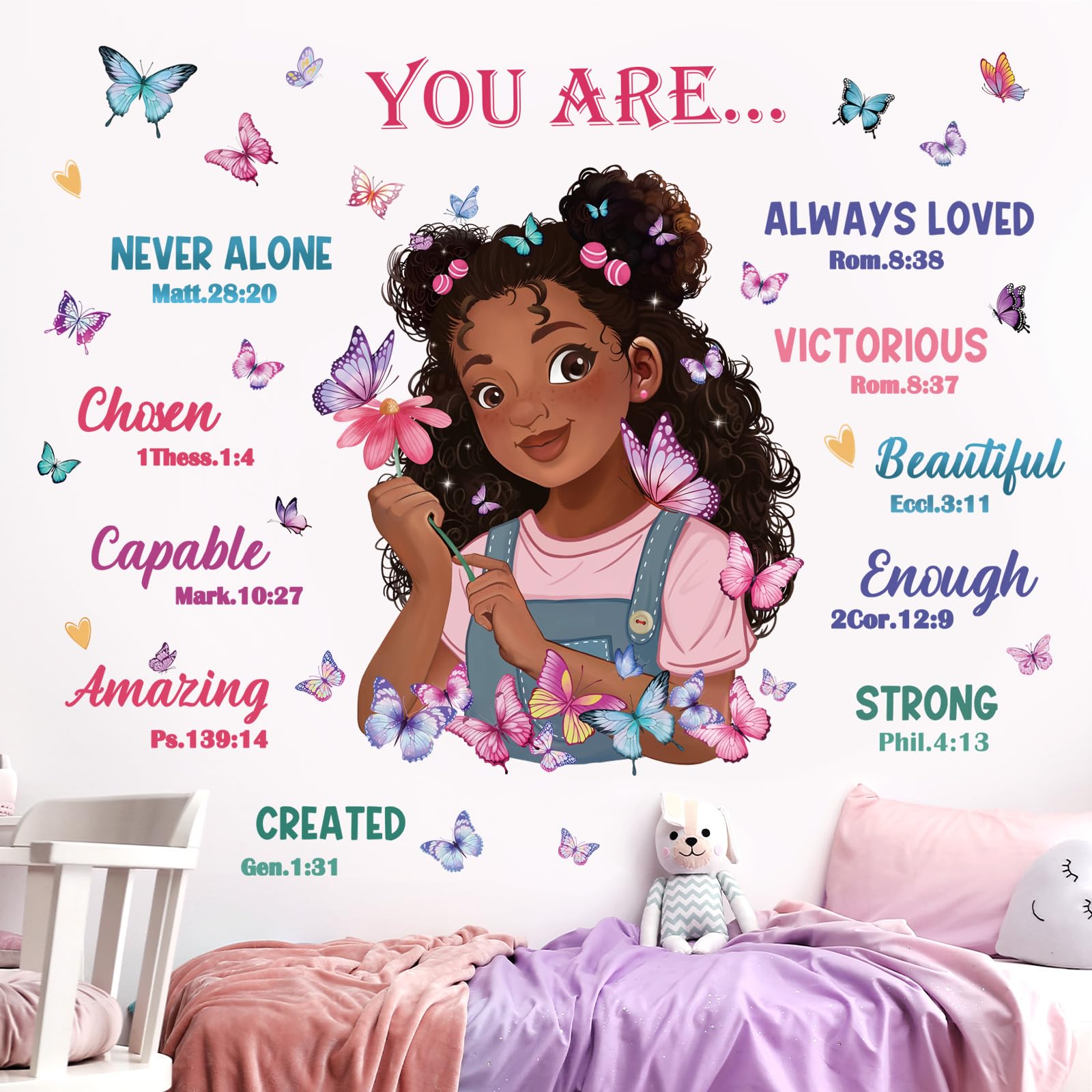 Wondever inspirational you are beautiful quote decal displayed in a nursery