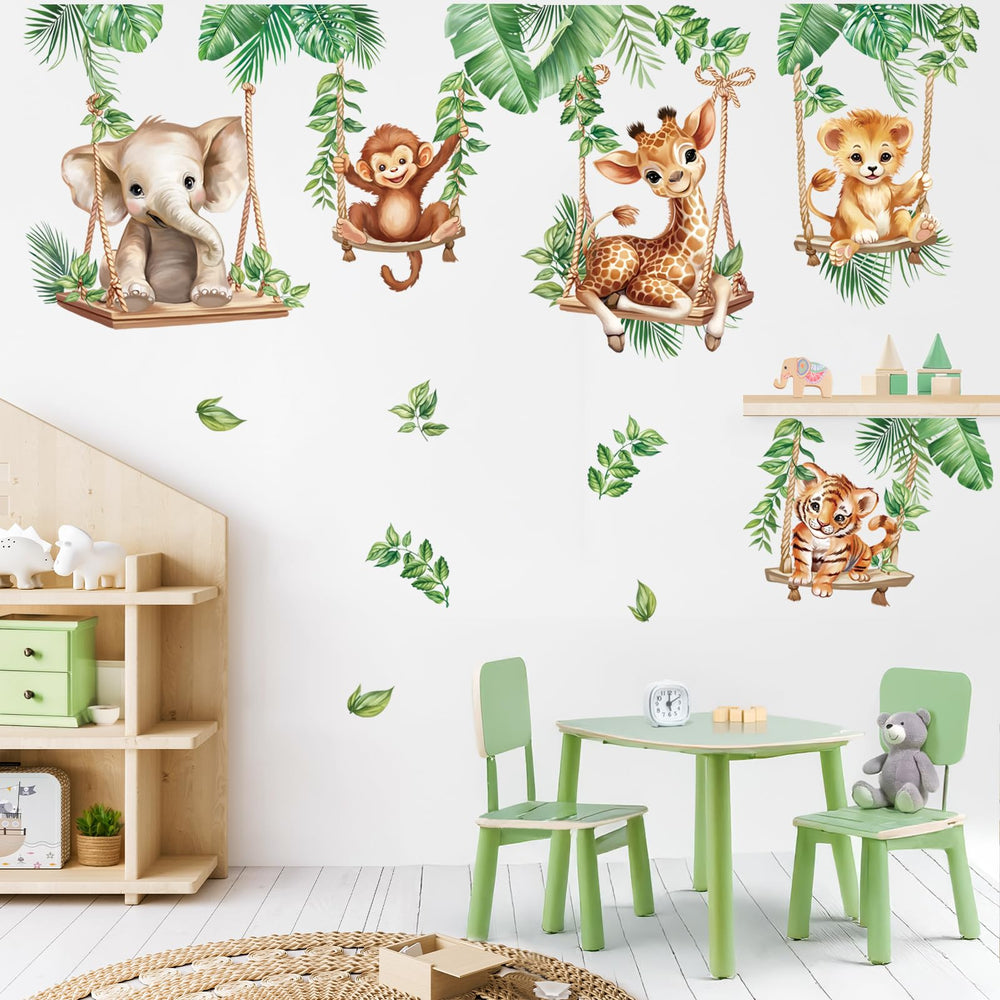 Wondever Jungle Animal Stickers elephant side view ideal nursery decor