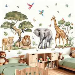Wondever large jungle elephant wall sticker adds a playful focal point for kids' rooms