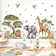 Wondever large jungle giraffe wall sticker brightens walls with friendly silhouettes