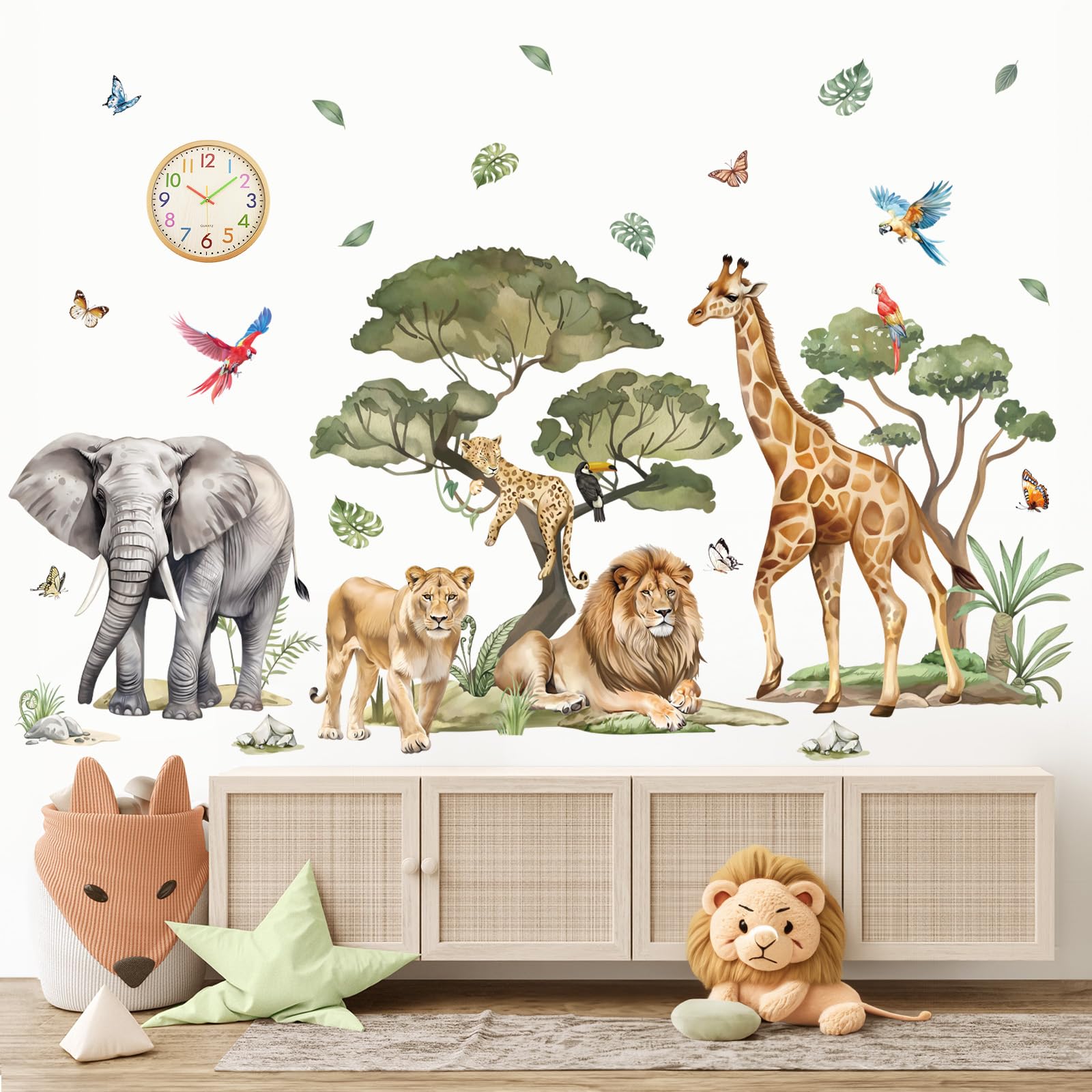 Wondever large jungle lion wall sticker brings bold character to nurseries