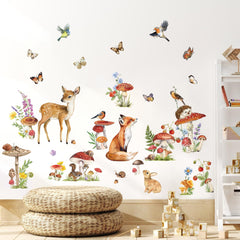 Wondever mushroom-deer-fox wall stickers brighten kids' rooms and inspire imaginative play