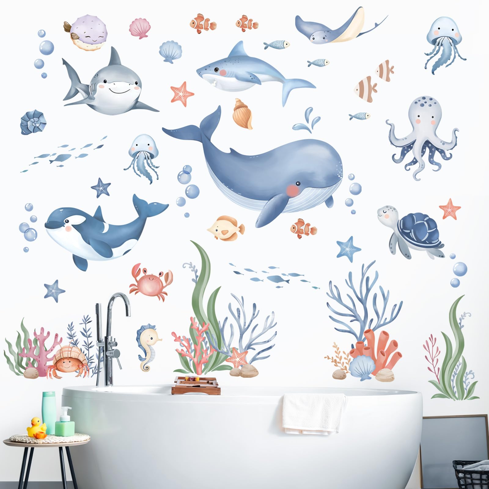 wondever ocean fish wall decals are durable and easy to remove for nursery decor.