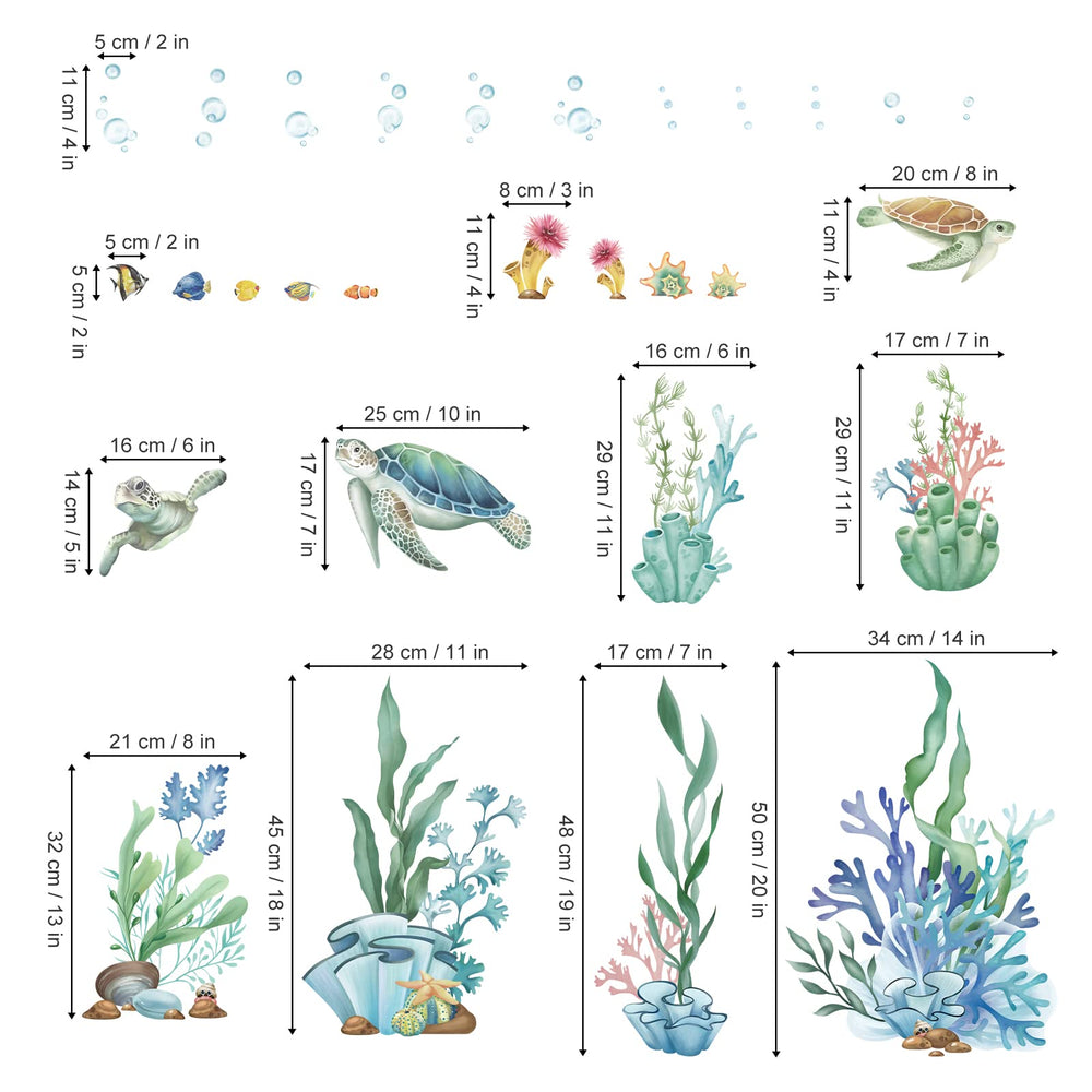 wondever Ocean Seaweed wall stickers in bathroom with underwater charm