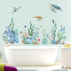 wondever Ocean Seaweed wall stickers seaweed reef scene for kids