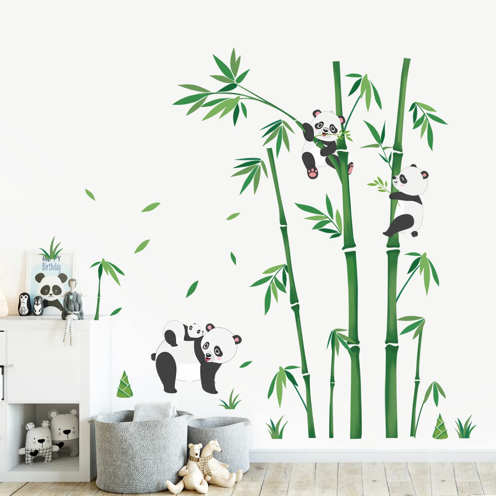 Wondever Panda and Bear wall stickers brighten a nursery wall with playful charm.