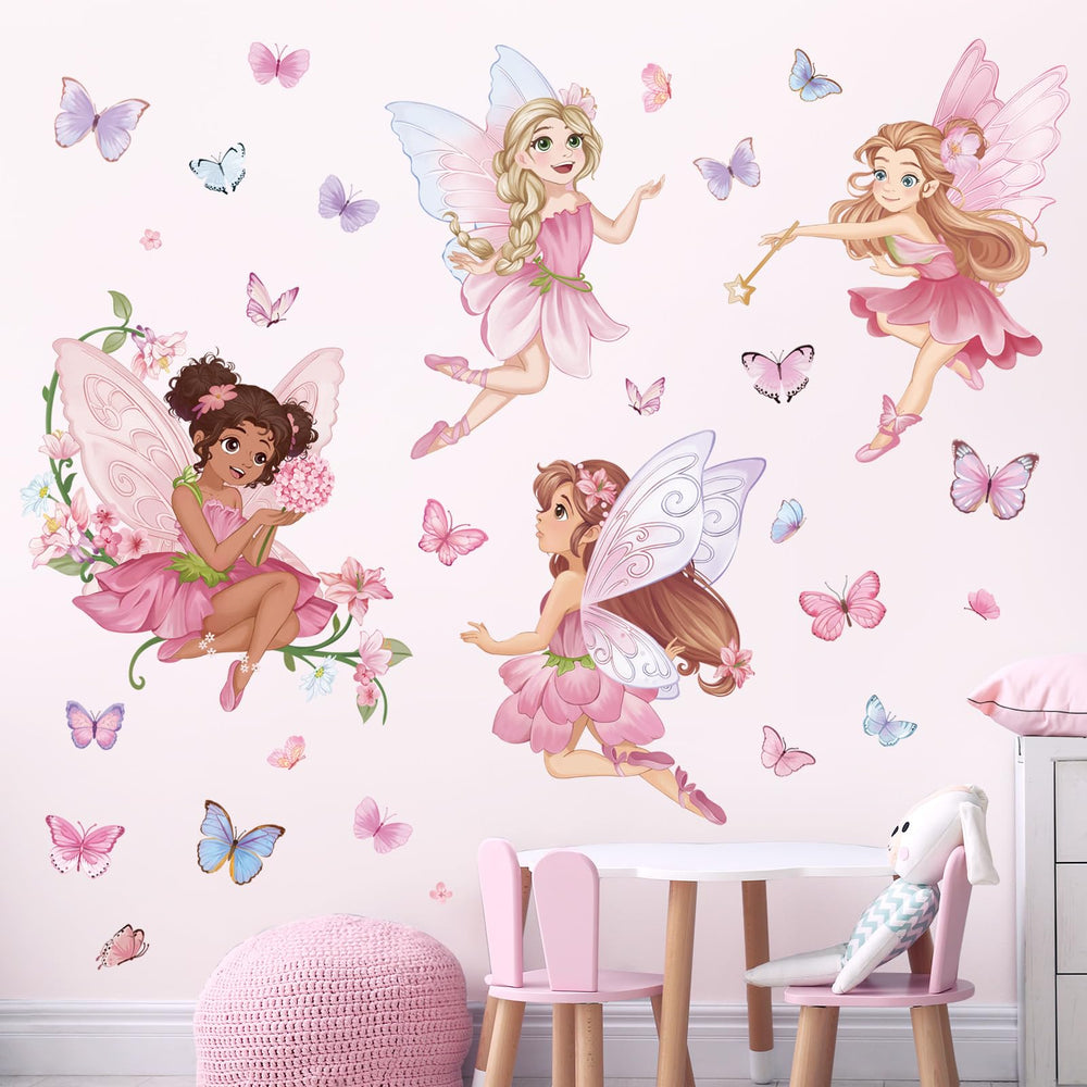 wondever pink fairy wall sticker butterflies add whimsy and color to toddler rooms