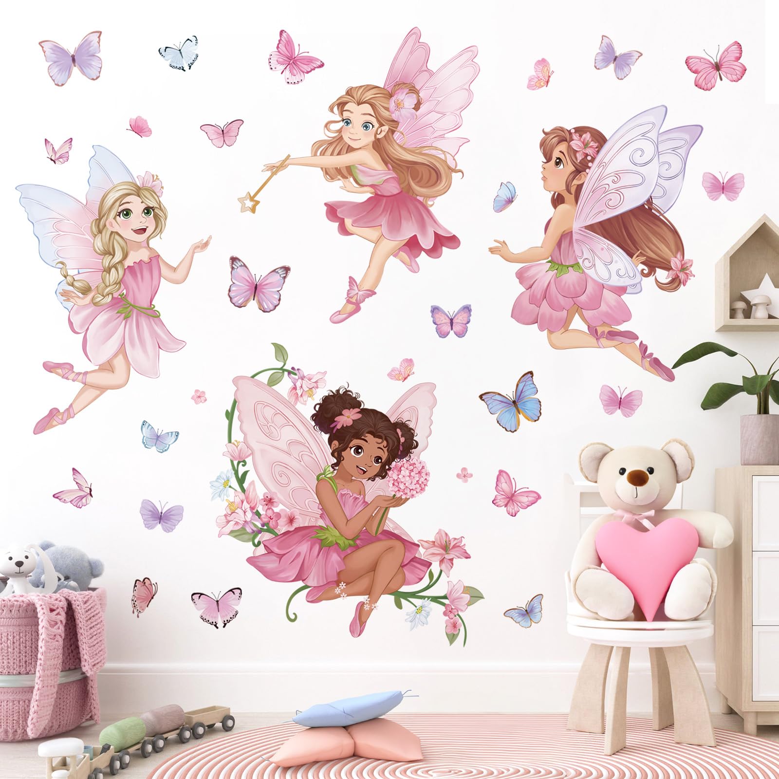wondever pink fairy wall sticker elves creates magical bedroom vibe for kids