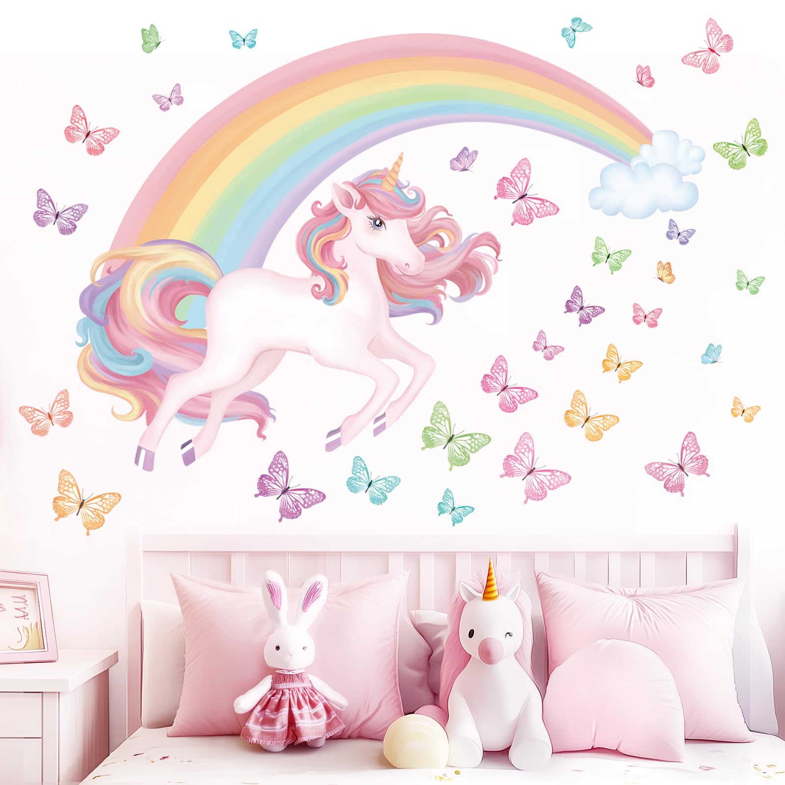 Wondever rainbow unicorn wall stickers brighten kids' rooms with playful whimsy and easy removal