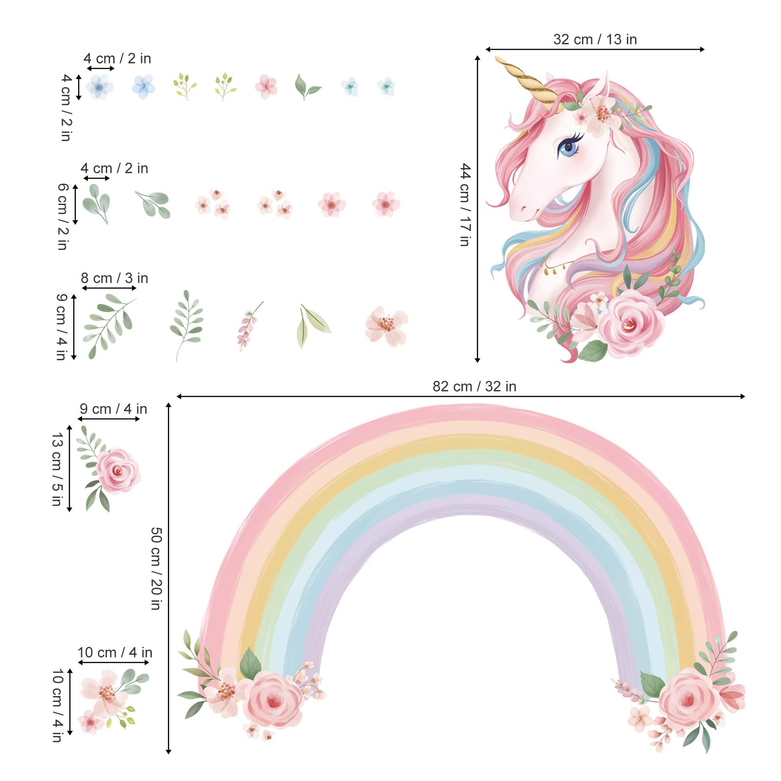 wondever rainbow wall stickers ideal for girls bedroom transformation