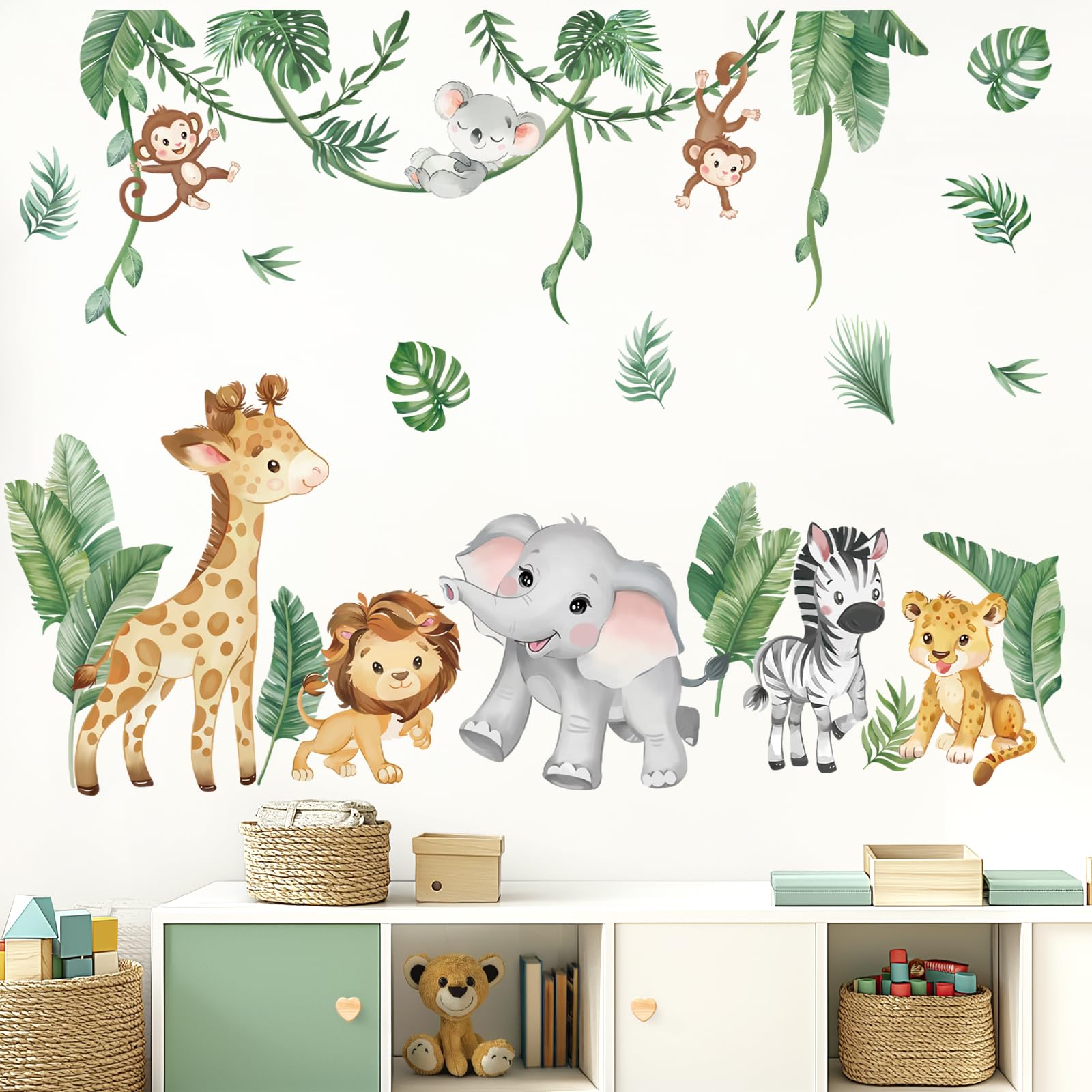 Wondever safari giraffe sticker creates friendly focal point and hassle-free application on smooth surfaces.