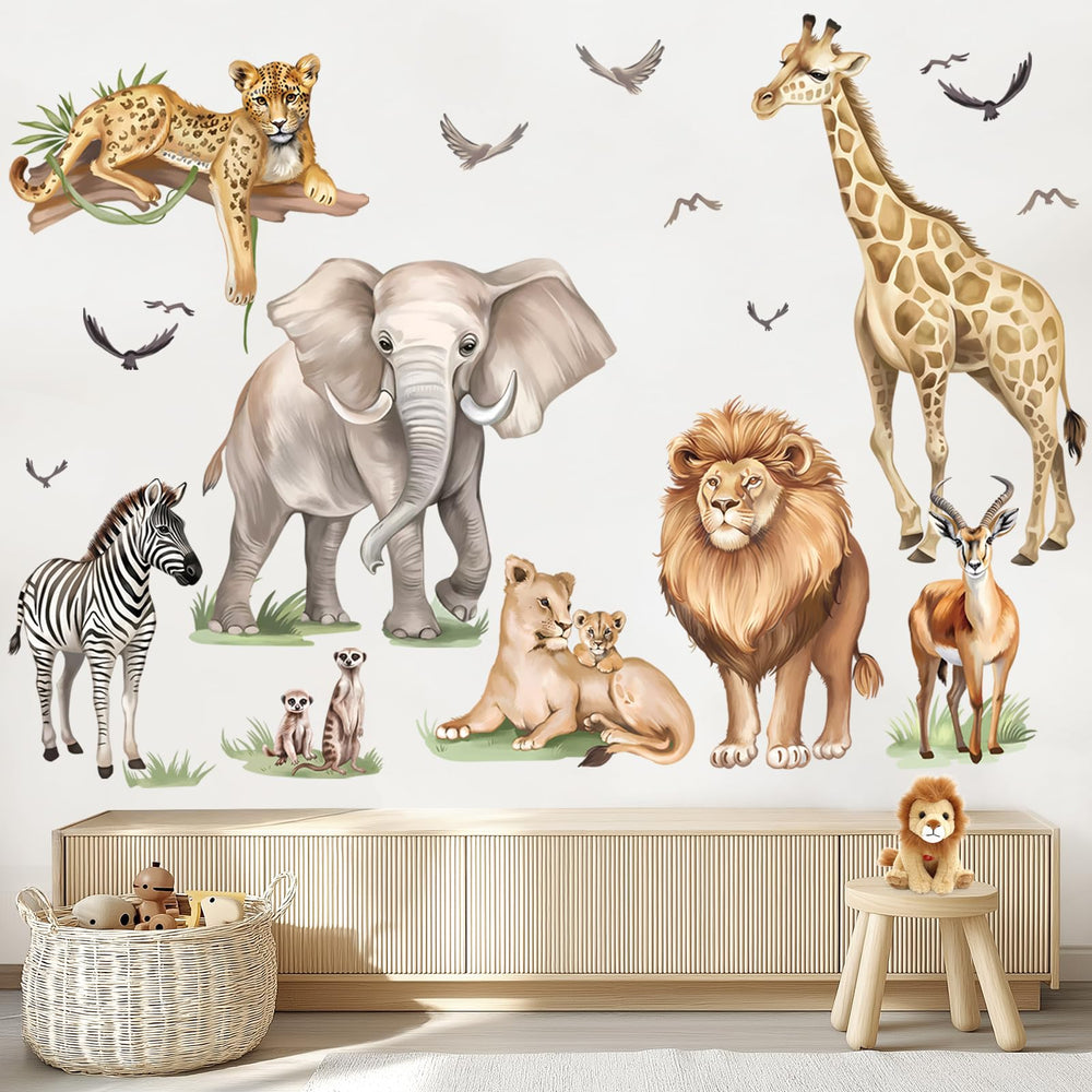 wondever safari leopard wall sticker brings jungle energy and quick room transformation.