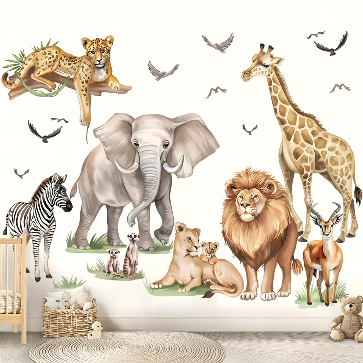 wondever safari lion wall sticker adds bold decor and imaginative play in kids rooms.