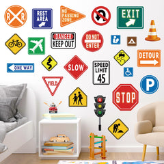 Wondever stop street transportation decals for classroom walls promote learning without mess.
