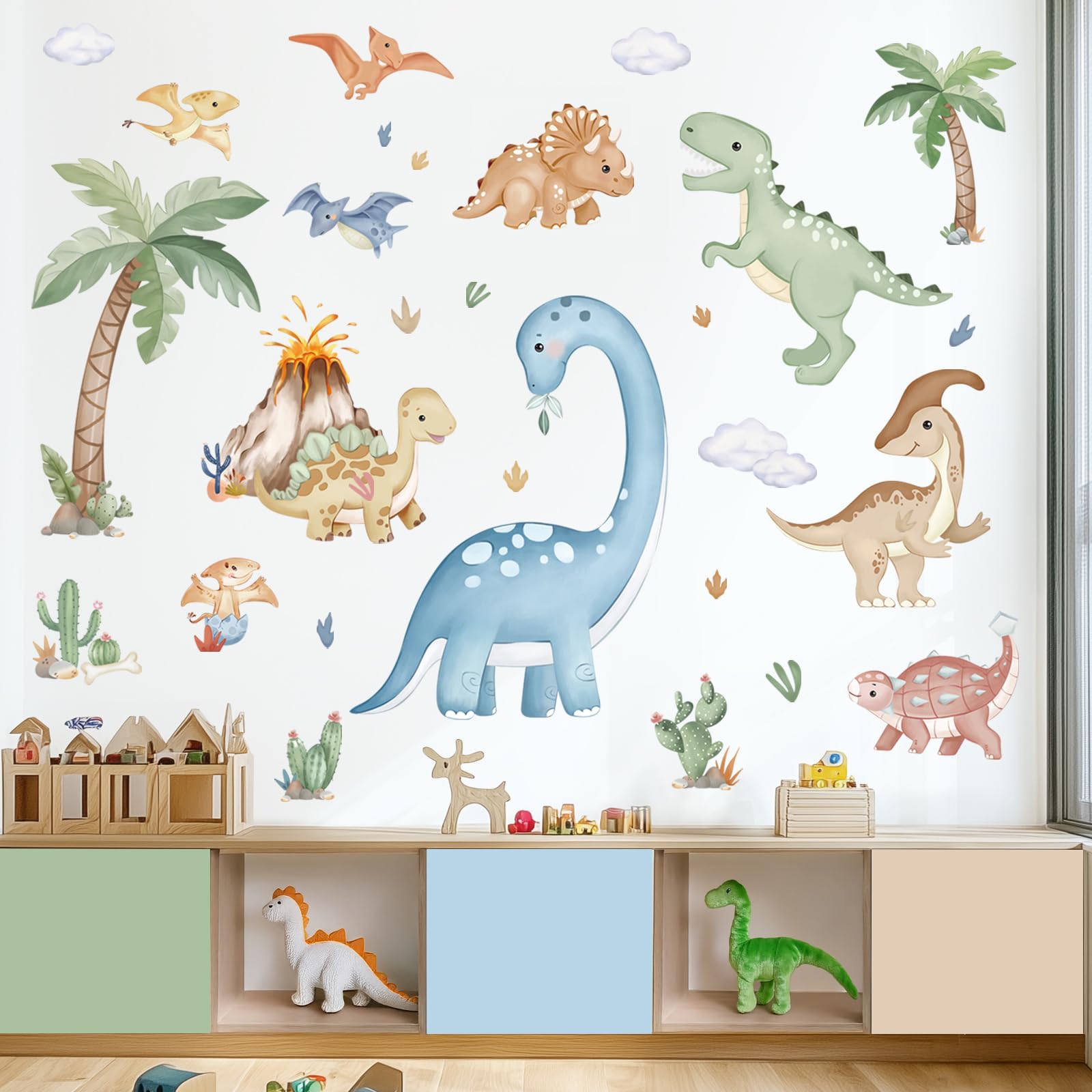 Wondever tropical plants wall decal create lush background for playroom or bedroom.