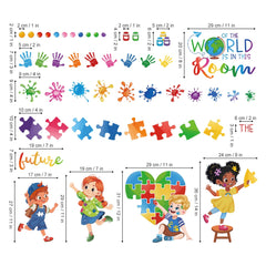 wondever Two-sheets dimension wall decals demonstrates generous design area for DIY layouts.