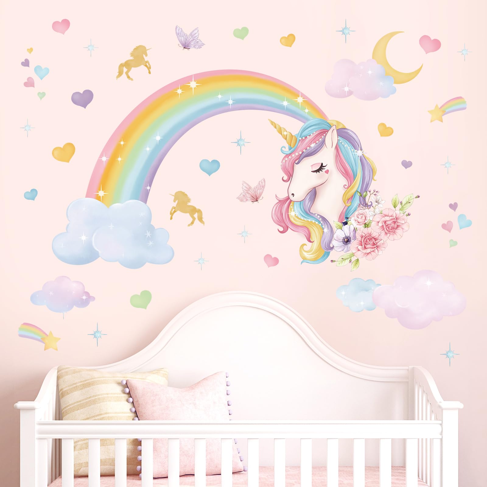 Wondever cloud wall decals create a calming nursery scene with soft, waterproof finish.