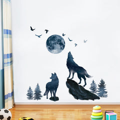 Wondever Wolf and Moon wall stickers for living room offer quick refresh