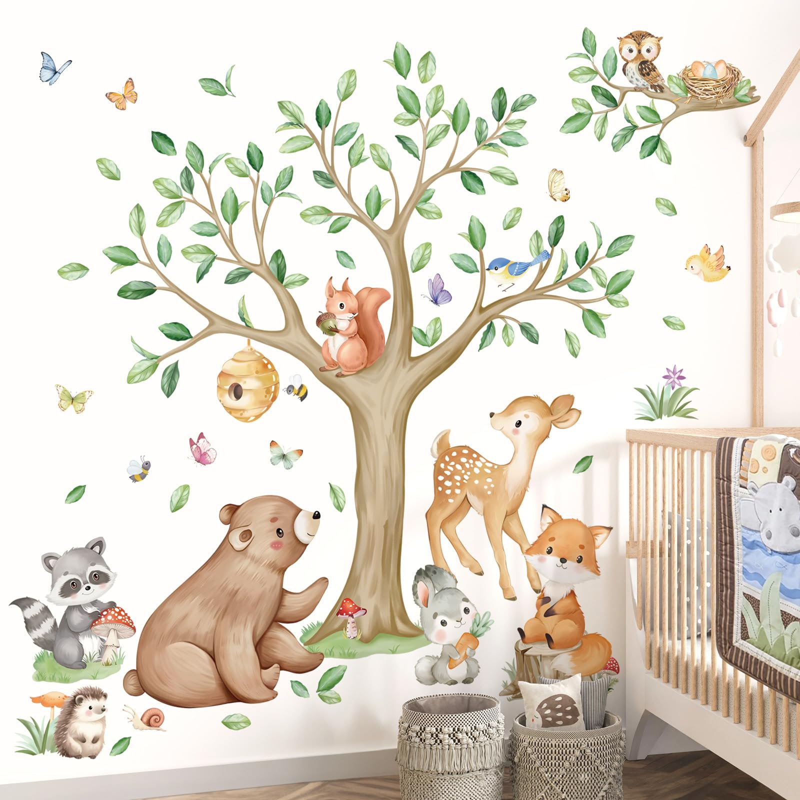 Wondever woodland fox wall sticker brightens kids' bedroom with friendly character