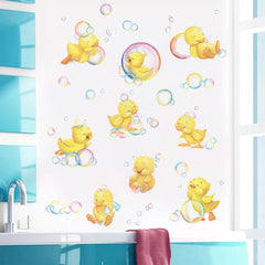 wondever yellow ducks wall stickers closer look reveals vivid colors and easy peel-and-stick