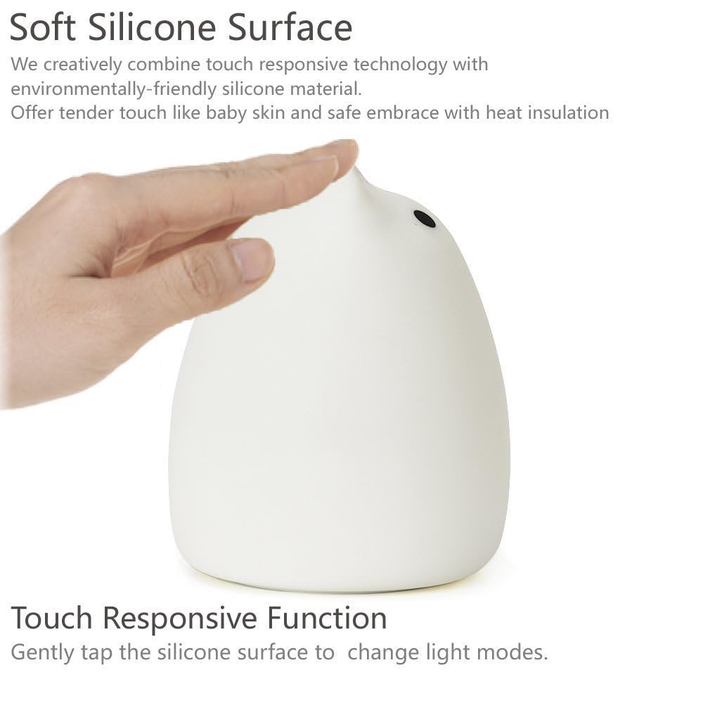 WoneNice Kitty Night Light rechargeable design for cordless portability