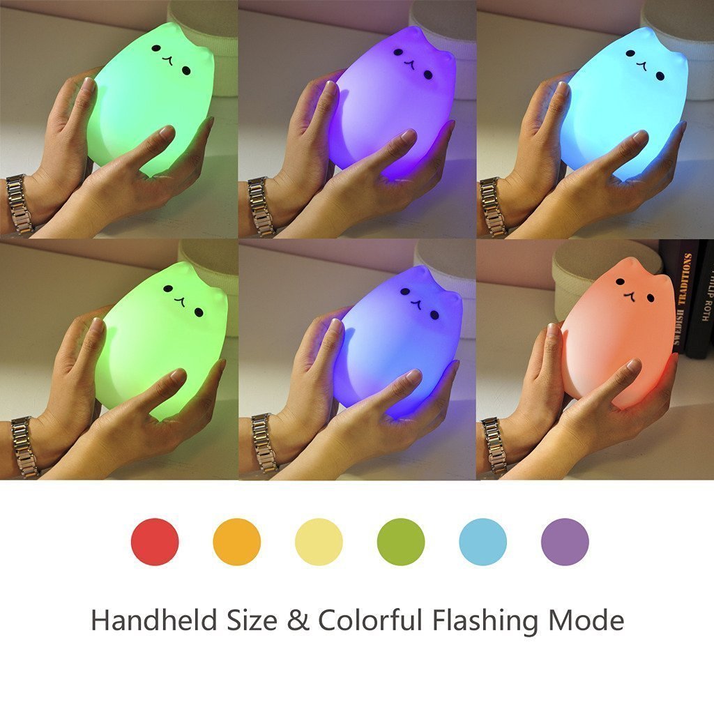 WoneNice Kitty Night Light side glow for cozy rooms