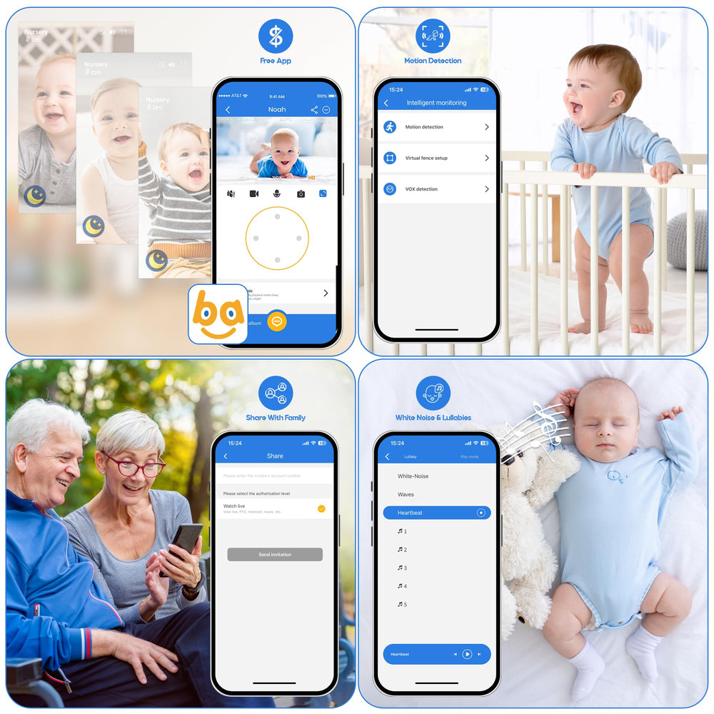 WONEYA Smart Baby Monitor VOX mode saves power overnight