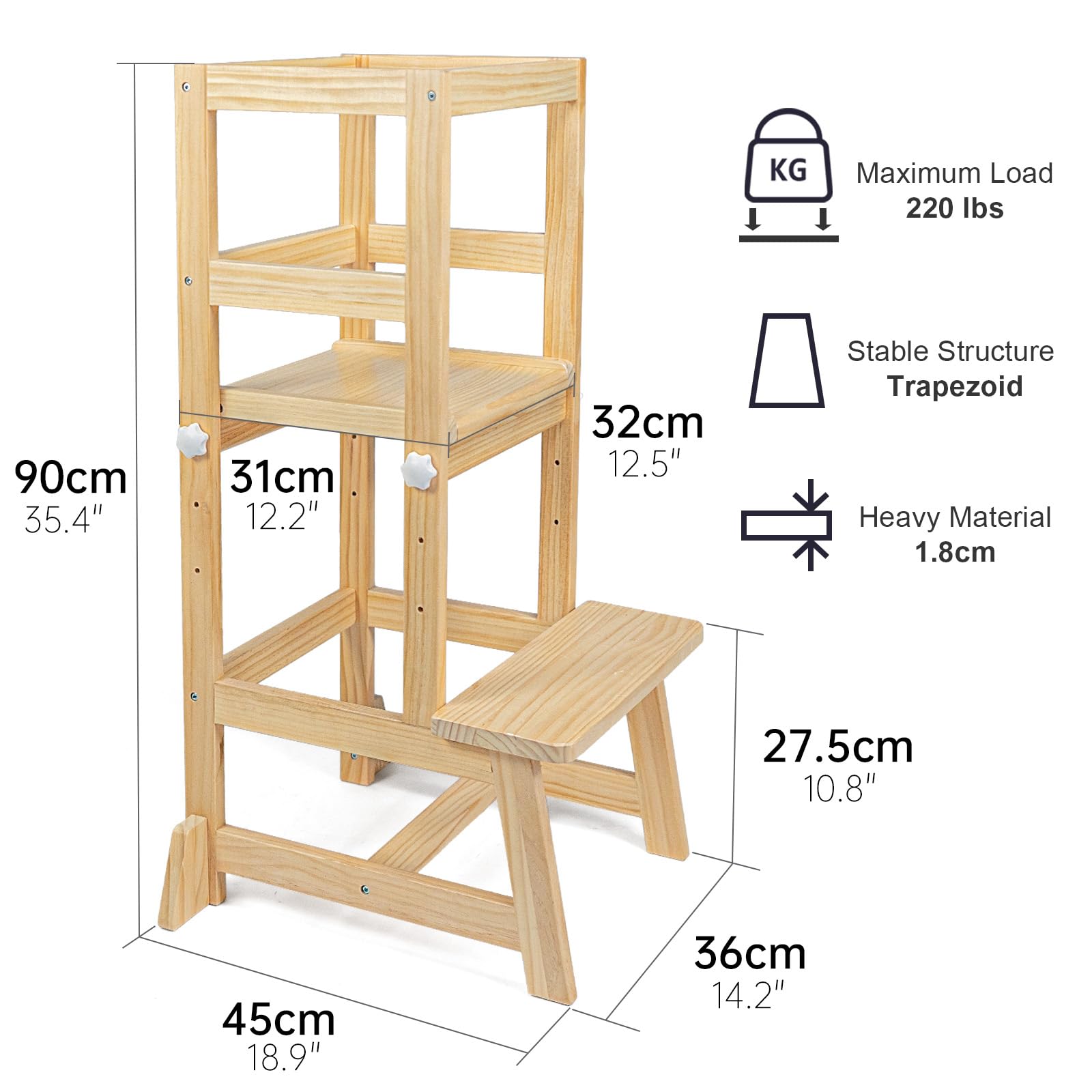 WOOD CITY bathroom-sink stool shown during daily washing routines.