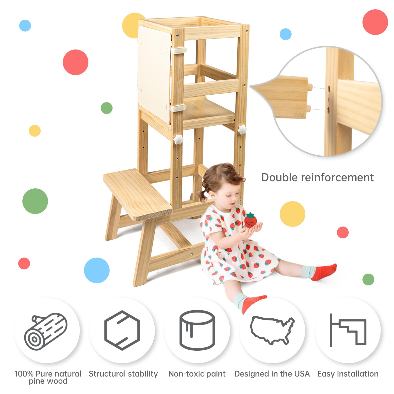 WOOD CITY durable wood with smooth finish supports regular family use.